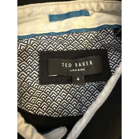 Ted Baker Polo Shirt Mens Large Black Short Sleeve Textured Collar Classic - Picture 2 of 4
